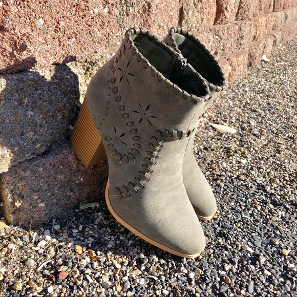 NEW! Olive Green Ankle Boot with Stitching Details - Picture 3 of 6
